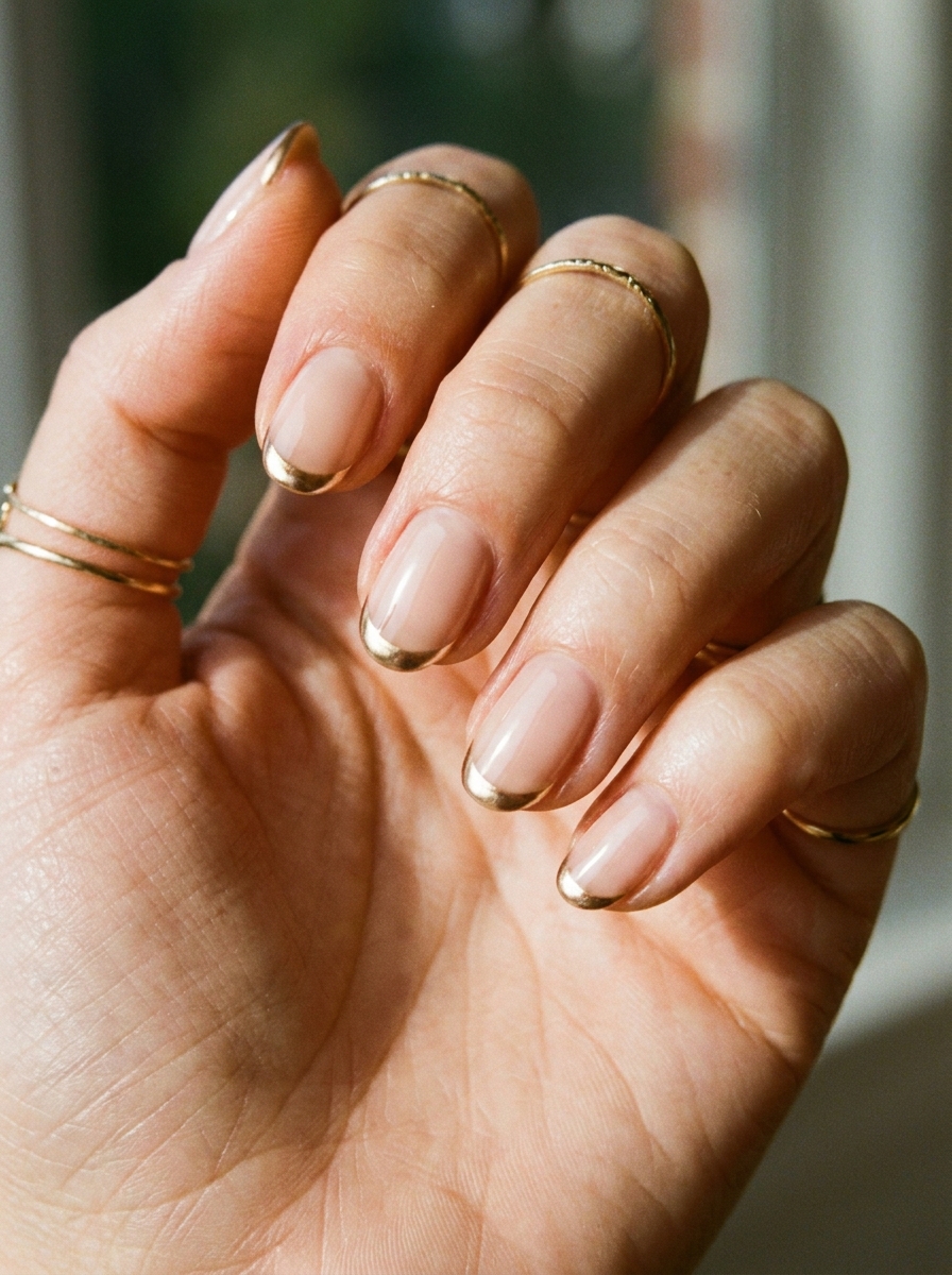 Gold Chrome French Nails als French Chrome Nägel Inspiration 2026